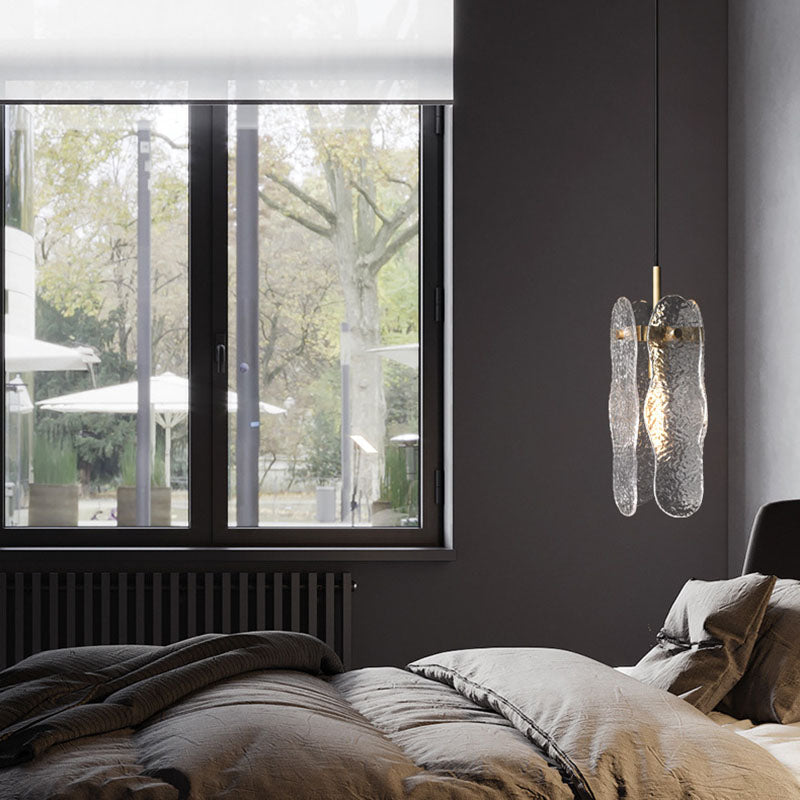 Moderne Luxus Kupfer Glas Lineare 1/2 Licht Pendelleuchte Für Wohnzimmer 