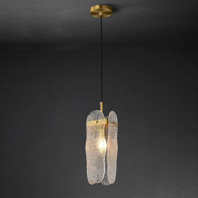 Modern Luxury Copper Glass Linear 1/2 Light Pendant Light For Living Room