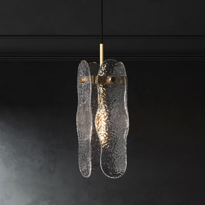 Modern Luxury Copper Glass Linear 1/2 Light Pendant Light For Living Room