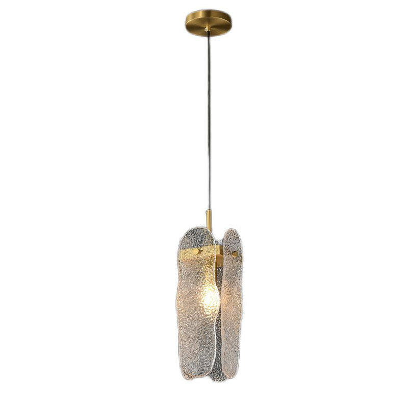 Modern Luxury Copper Glass Linear 1/2 Light Pendant Light For Living Room