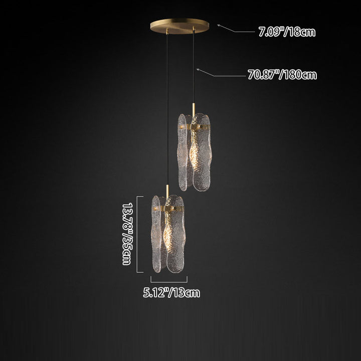 Moderne Luxus Kupfer Glas Lineare 1/2 Licht Pendelleuchte Für Wohnzimmer 