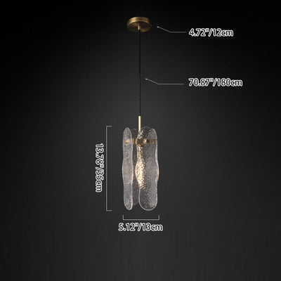Modern Luxury Copper Glass Linear 1/2 Light Pendant Light For Living Room