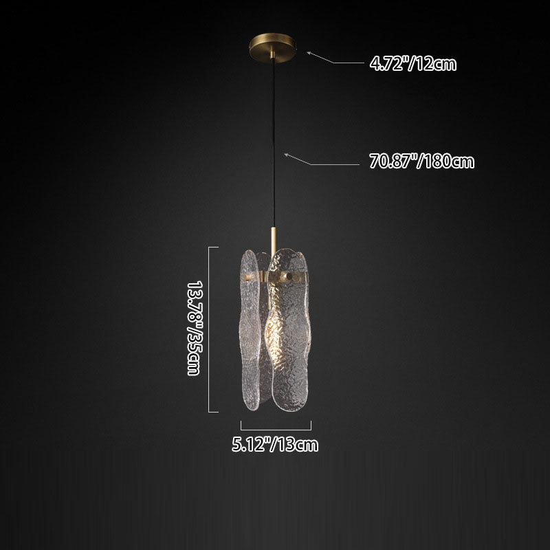 Modern Luxury Copper Glass Linear 1/2 Light Pendant Light For Living Room