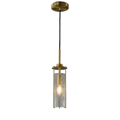 Modern Luxury Copper Glass Striped Linear 1/2 Light Pendant Light For Bedroom