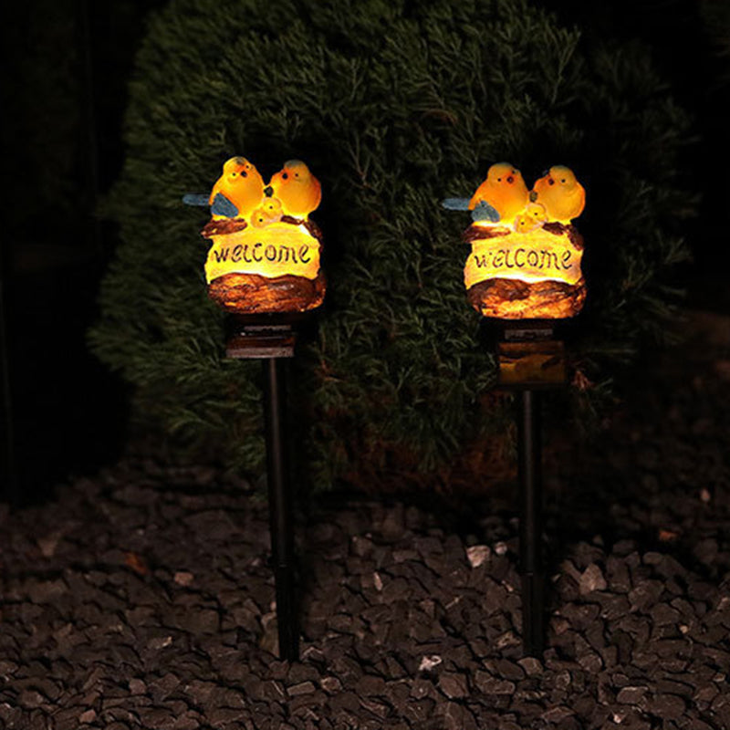 Moderne Art Deco wasserdichte Solar-PP-Harz-Vogeldekorative LED-Landschaftsbeleuchtung Außenleuchte für den Garten 
