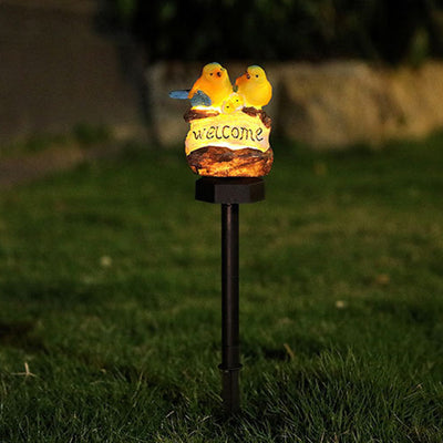 Moderne Art Deco wasserdichte Solar-PP-Harz-Vogeldekorative LED-Landschaftsbeleuchtung Außenleuchte für den Garten 
