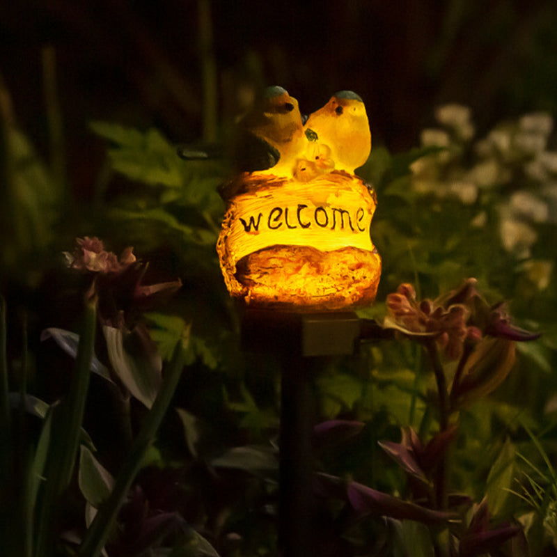 Moderne Art Deco wasserdichte Solar-PP-Harz-Vogeldekorative LED-Landschaftsbeleuchtung Außenleuchte für den Garten 