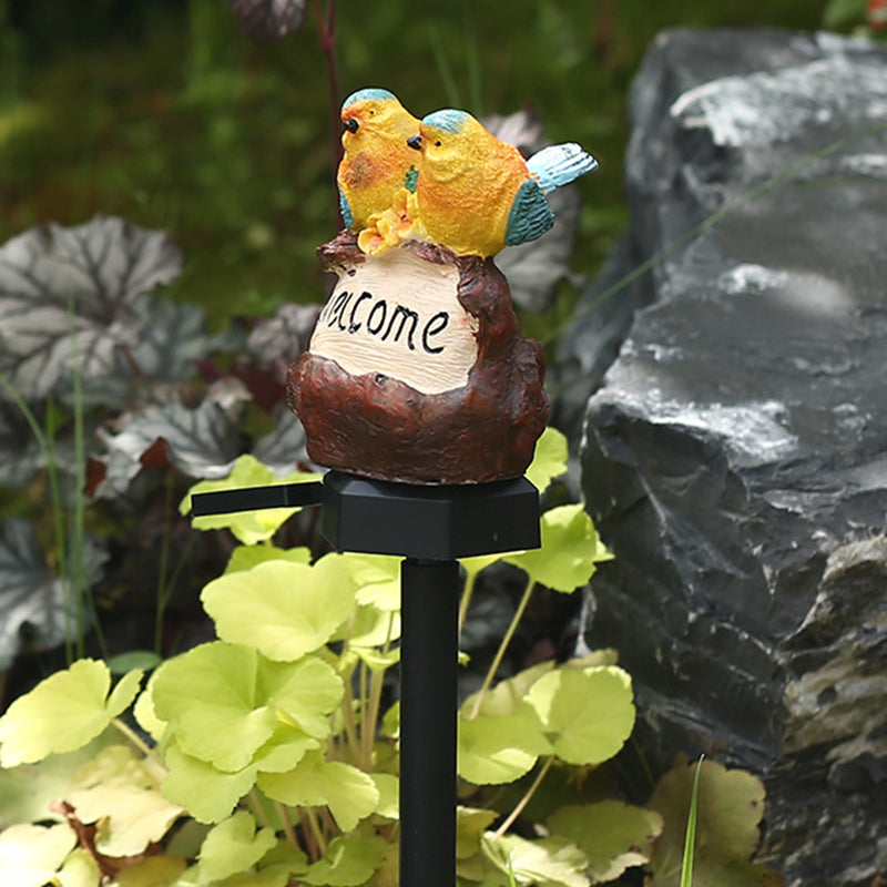 Moderne Art Deco wasserdichte Solar-PP-Harz-Vogeldekorative LED-Landschaftsbeleuchtung Außenleuchte für den Garten 