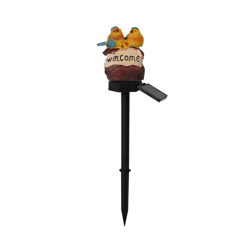 Modern Art Deco Waterproof Solar PP Resin Bird Decorative LED Landscape Lighting Outdoor Light For Garden