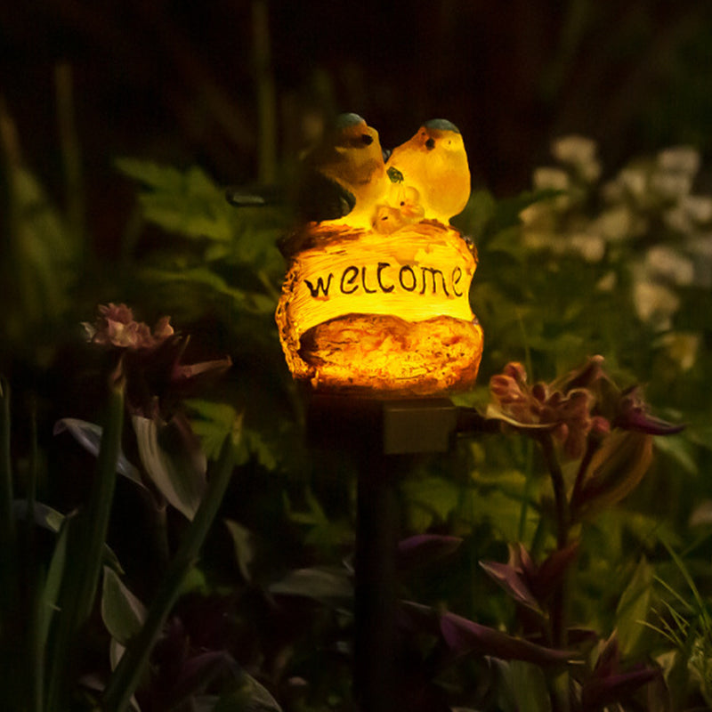 Moderne Art Deco wasserdichte Solar-PP-Harz-Vogeldekorative LED-Landschaftsbeleuchtung Außenleuchte für den Garten 
