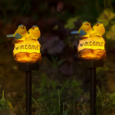 Moderne Art Deco wasserdichte Solar-PP-Harz-Vogeldekorative LED-Landschaftsbeleuchtung Außenleuchte für den Garten 