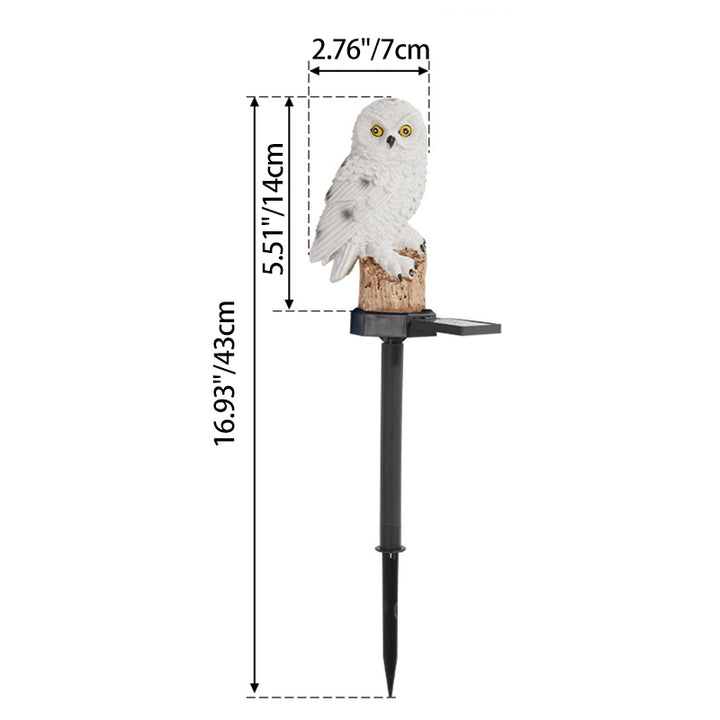 Éclairage paysager LED en résine solaire étanche Art Déco moderne pour extérieur avec hibou pour patio extérieur 