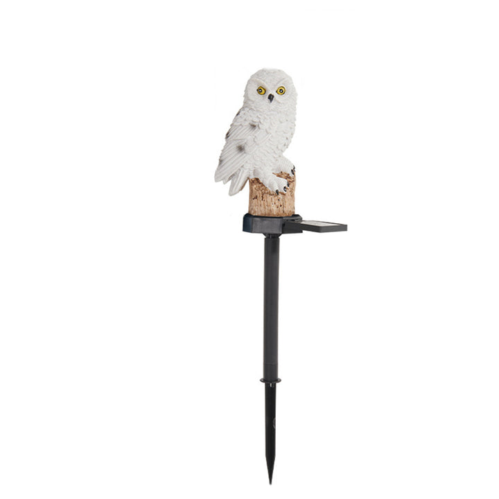Éclairage paysager LED en résine solaire étanche Art Déco moderne pour extérieur avec hibou pour patio extérieur 