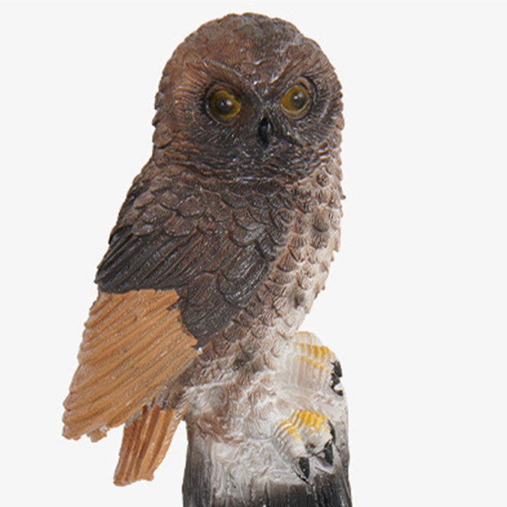 Éclairage paysager LED en résine solaire étanche Art Déco moderne pour extérieur avec hibou pour patio extérieur 