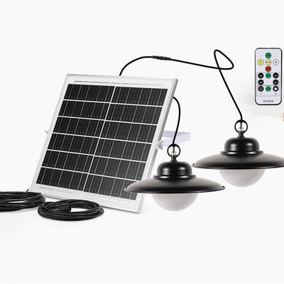 Contemporary Industrial Waterproof Solar Aluminum PC Round LED Pendant Light For Garden