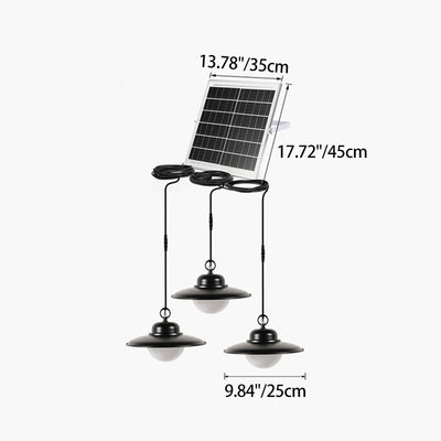 Contemporary Industrial Waterproof Solar Aluminum PC Round LED Pendant Light For Garden