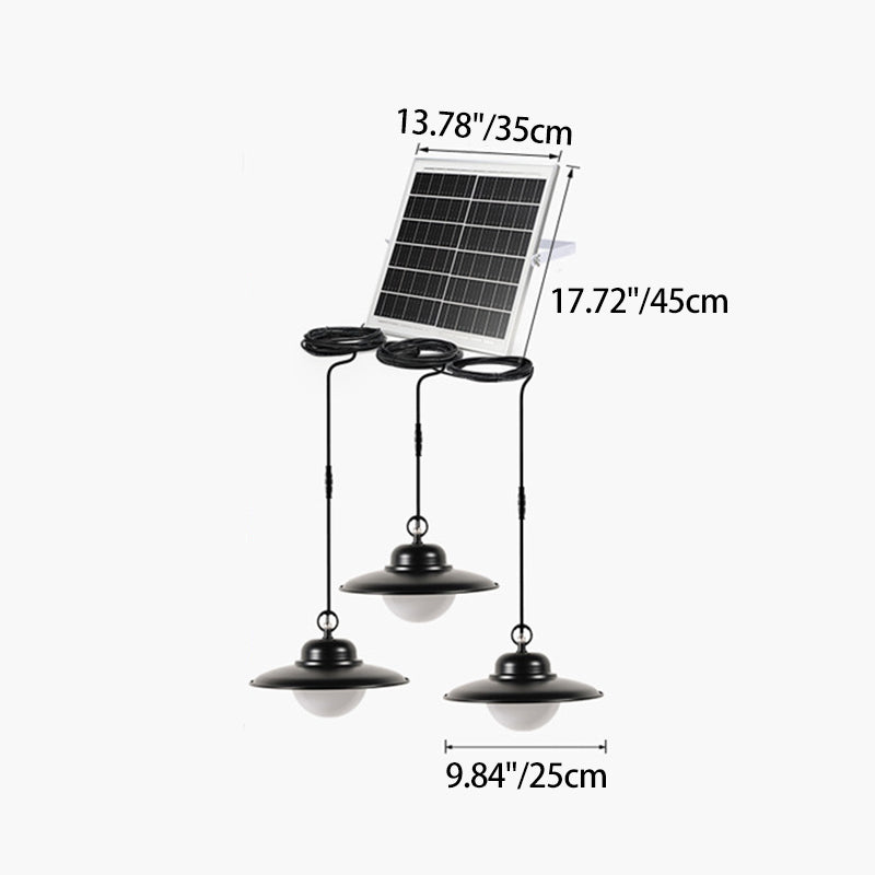 Contemporary Industrial Waterproof Solar Aluminum PC Round LED Pendant Light For Garden