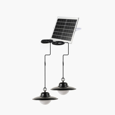 Contemporary Industrial Waterproof Solar Aluminum PC Round LED Pendant Light For Garden
