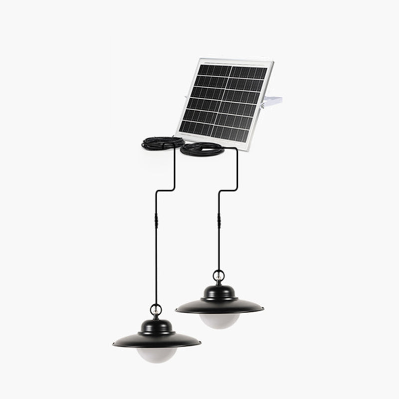 Contemporary Industrial Waterproof Solar Aluminum PC Round LED Pendant Light For Garden