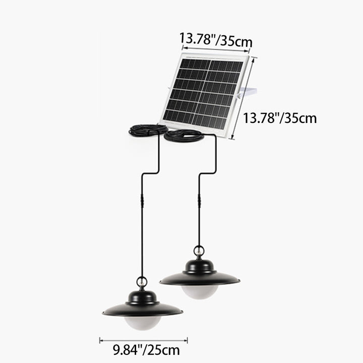 Lumière suspendue LED ronde en aluminium PC solaire étanche industrielle contemporaine pour jardin 