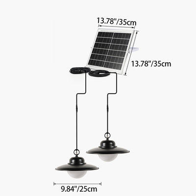 Contemporary Industrial Waterproof Solar Aluminum PC Round LED Pendant Light For Garden