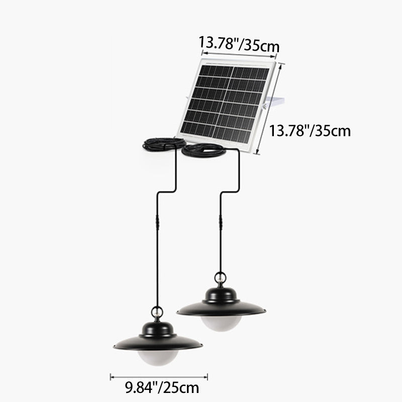 Contemporary Industrial Waterproof Solar Aluminum PC Round LED Pendant Light For Garden