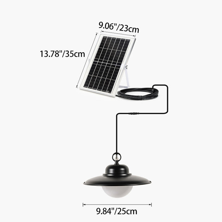 Lumière suspendue LED ronde en aluminium PC solaire étanche industrielle contemporaine pour jardin 