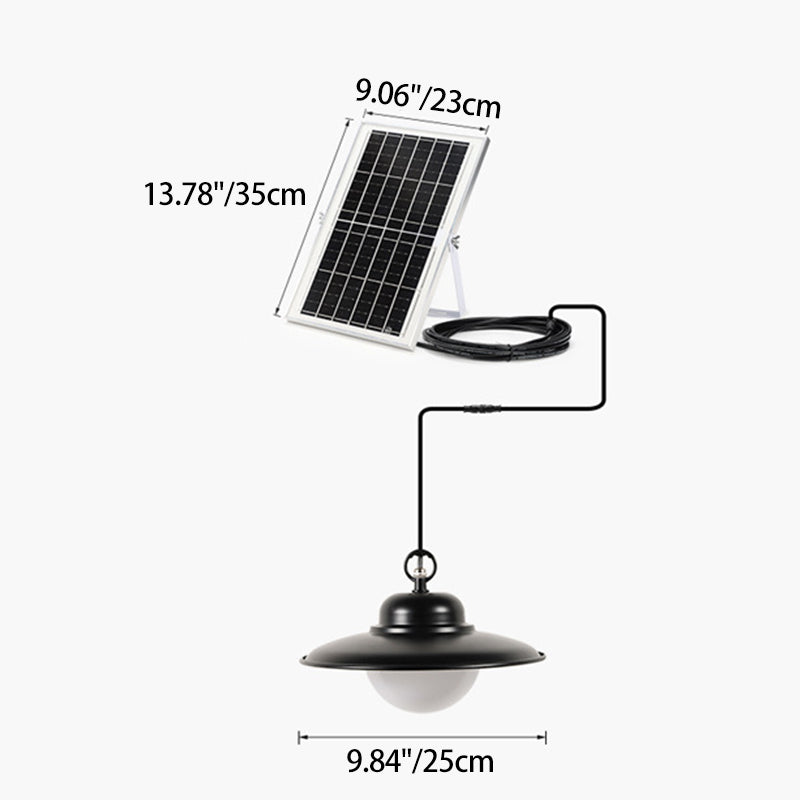 Contemporary Industrial Waterproof Solar Aluminum PC Round LED Pendant Light For Garden