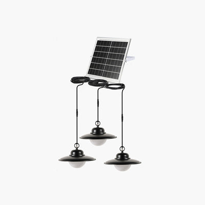Contemporary Industrial Waterproof Solar Aluminum PC Round LED Pendant Light For Garden