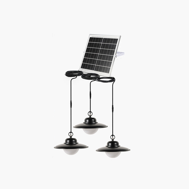 Contemporary Industrial Waterproof Solar Aluminum PC Round LED Pendant Light For Garden