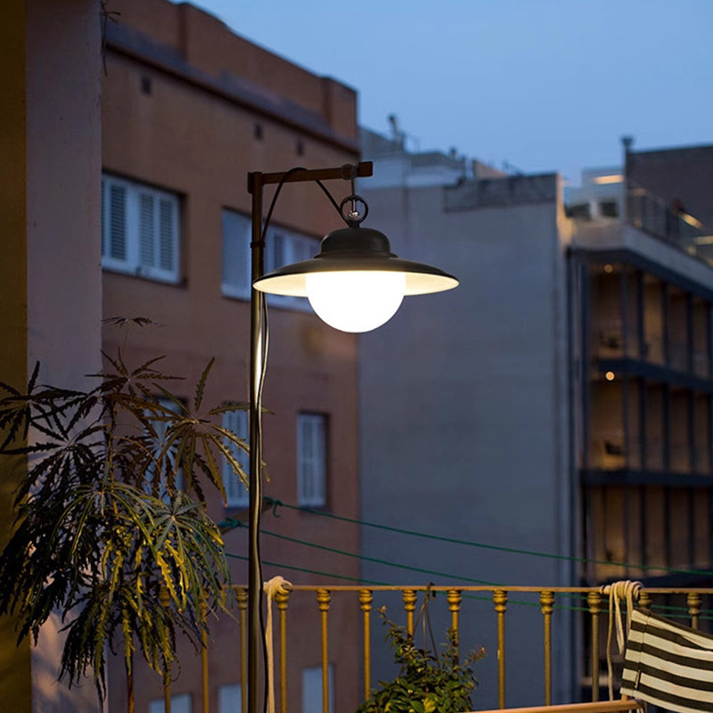 Contemporary Industrial Waterproof Solar Aluminum PC Round LED Pendant Light For Garden