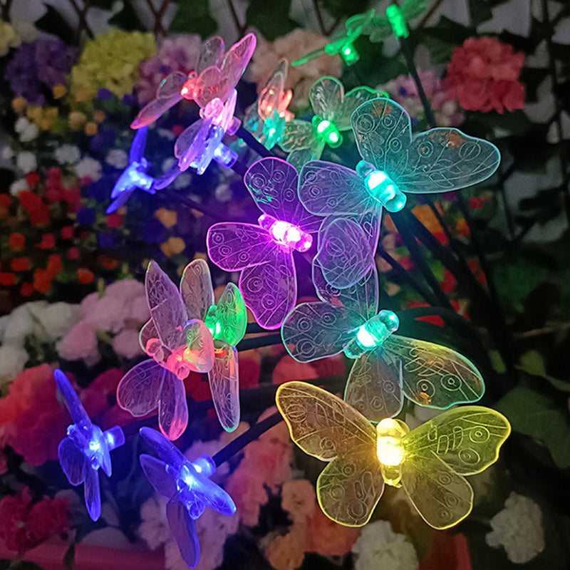 Moderne Art Deco wasserdichte Solar-PVC-Edelstahl-Schmetterlings-LED-Landschaftsbeleuchtung Außenleuchte für Außenpatio 