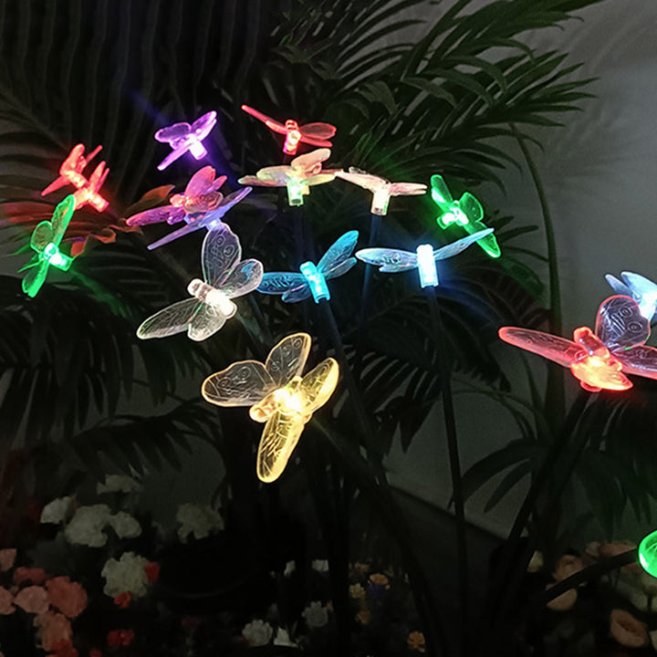 Moderne Art Deco wasserdichte Solar-PVC-Edelstahl-Schmetterlings-LED-Landschaftsbeleuchtung Außenleuchte für Außenpatio 