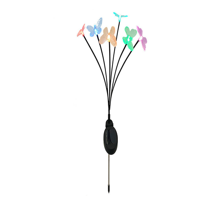 Moderne Art Deco wasserdichte Solar-PVC-Edelstahl-Schmetterlings-LED-Landschaftsbeleuchtung Außenleuchte für Außenpatio 