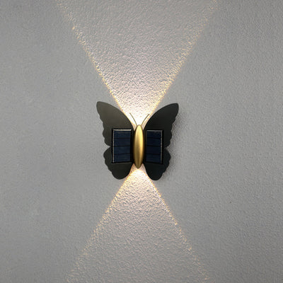 Moderne Art Deco Wasserdichte Solar-ABS-Kunststoff-Schmetterlings-LED-Wandleuchte Für Den Außenbereich 
