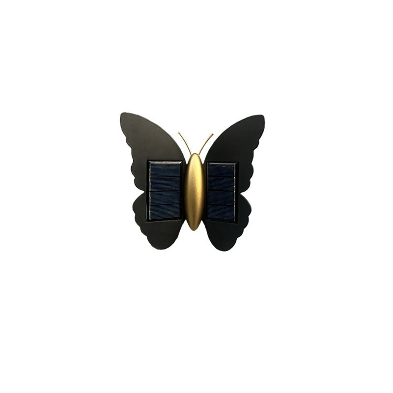 Lampe murale LED papillon en plastique ABS solaire étanche Art déco moderne pour patio extérieur 