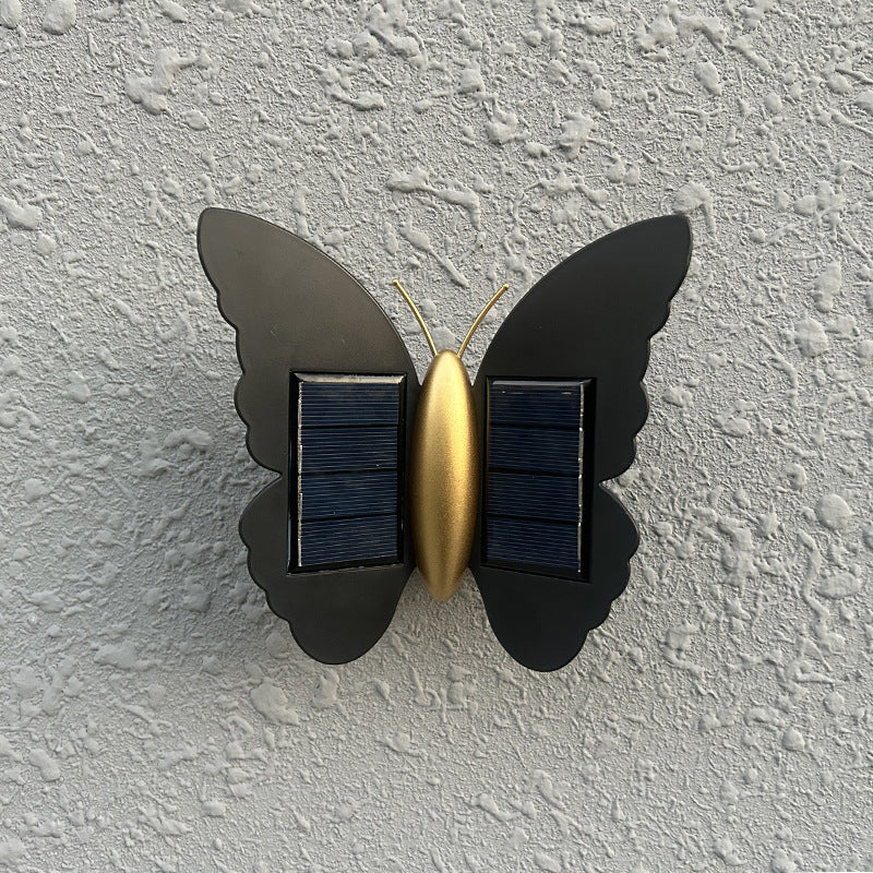 Moderne Art Deco Wasserdichte Solar-ABS-Kunststoff-Schmetterlings-LED-Wandleuchte Für Den Außenbereich 