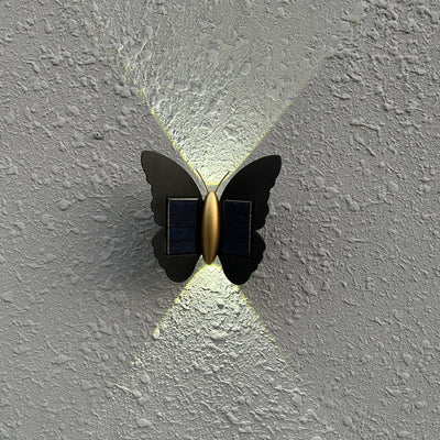 Moderne Art Deco Wasserdichte Solar-ABS-Kunststoff-Schmetterlings-LED-Wandleuchte Für Den Außenbereich 