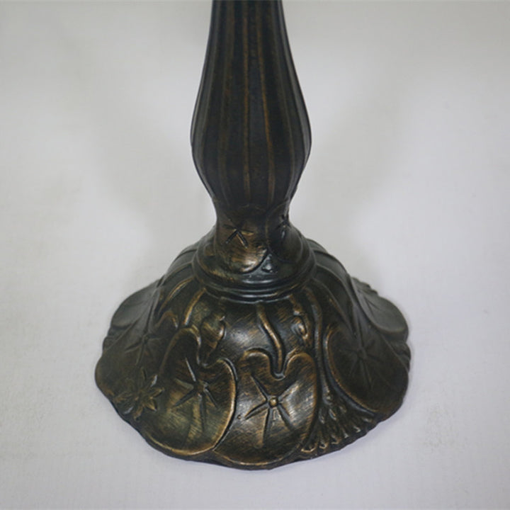 Contemporary Tiffany Resin Metal Glass Umbrella Shape 1-Light Table Lamp For Bedroom