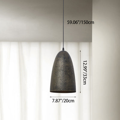 Traditional Japanese Steel Iron Round 1-Light Pendant Light For Bedroom