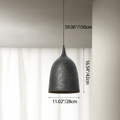Traditional Japanese Steel Iron Round 1-Light Pendant Light For Bedroom
