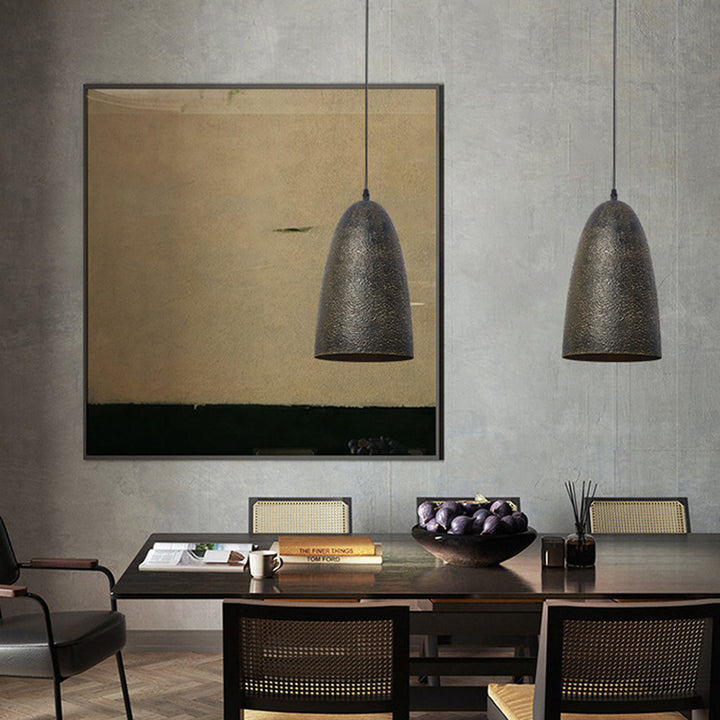 Traditional Japanese Steel Iron Round 1-Light Pendant Light For Bedroom