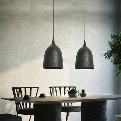 Traditional Japanese Steel Iron Round 1-Light Pendant Light For Bedroom