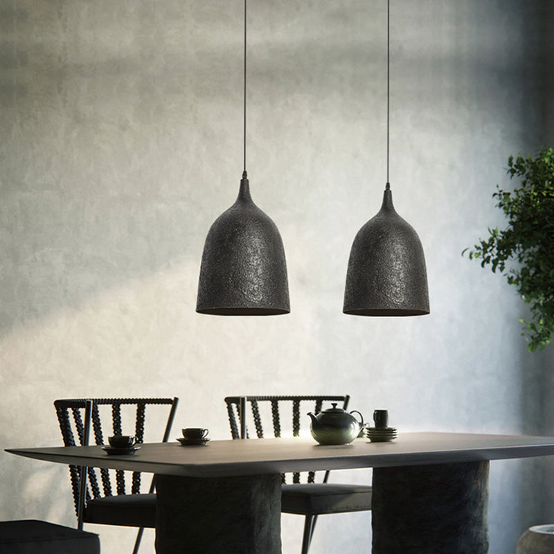 Traditional Japanese Steel Iron Round 1-Light Pendant Light For Bedroom