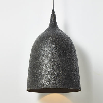 Traditional Japanese Steel Iron Round 1-Light Pendant Light For Bedroom