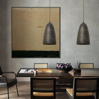Traditional Japanese Steel Iron Round 1-Light Pendant Light For Bedroom