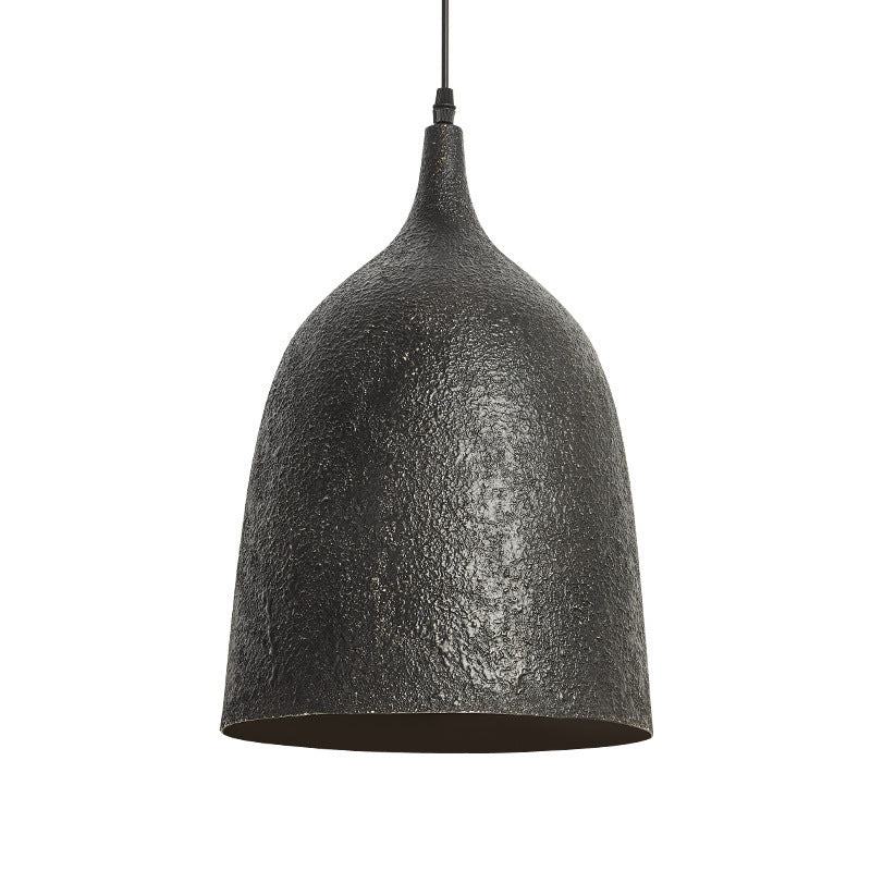 Traditional Japanese Steel Iron Round 1-Light Pendant Light For Bedroom