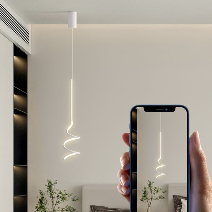 Modern Minimalist Aluminum Iron Square LED Pendant Light For Bedroom