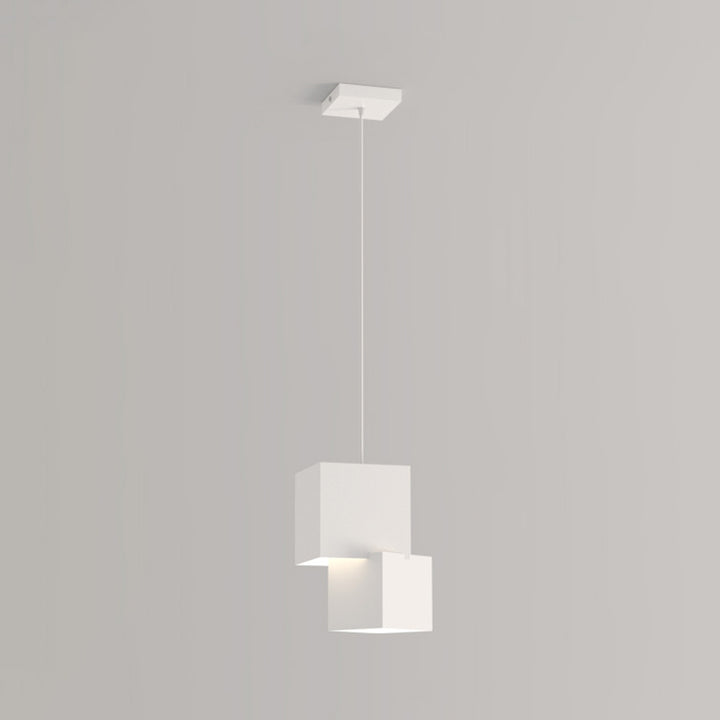 Modern Minimalist Aluminum Iron Square LED Pendant Light For Bedroom