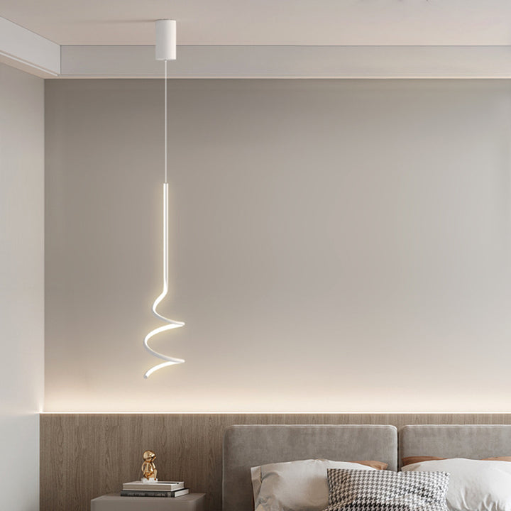 Modern Minimalist Aluminum Iron Square LED Pendant Light For Bedroom